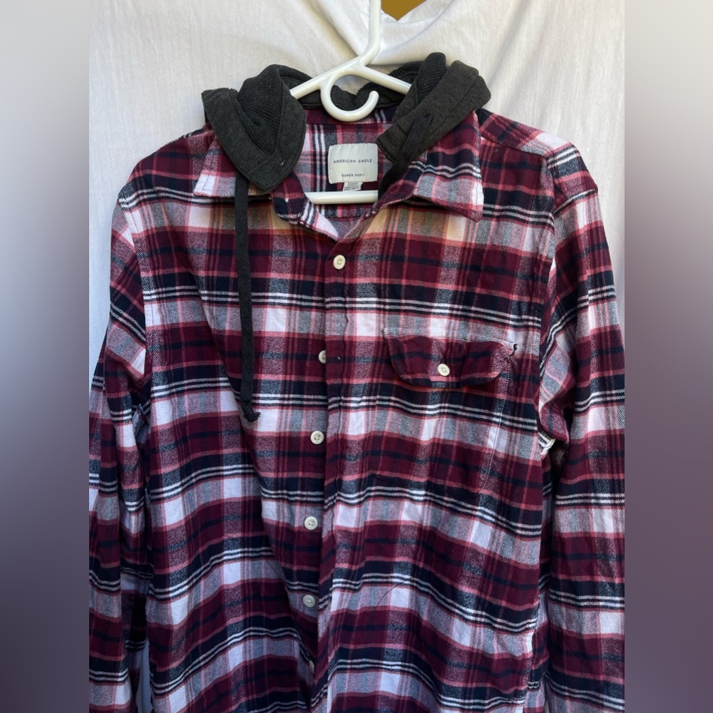 american eagle flannel hoodie